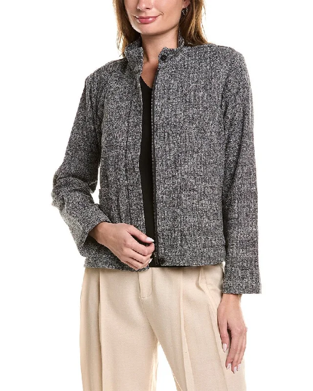 EILEEN FISHER Stand Collar Jacket Jersey Jacket Tulle Jacket Batik Jacket