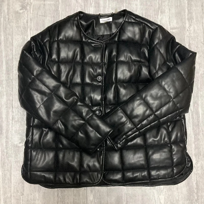 Jacket Puffer & Quilted By Calvin Klein In Black, Size: Xl Mesh Jacket Canvas Jacket Denim Jacket