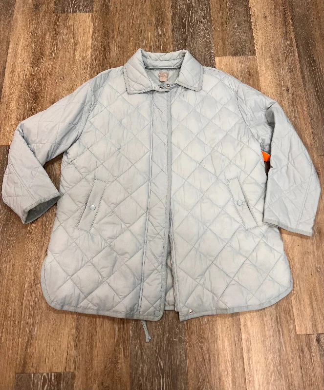 Jacket Puffer & Quilted By Chicos In Blue, Size: 2X Satin Fabric Silk Fabric Chiffon Fabric