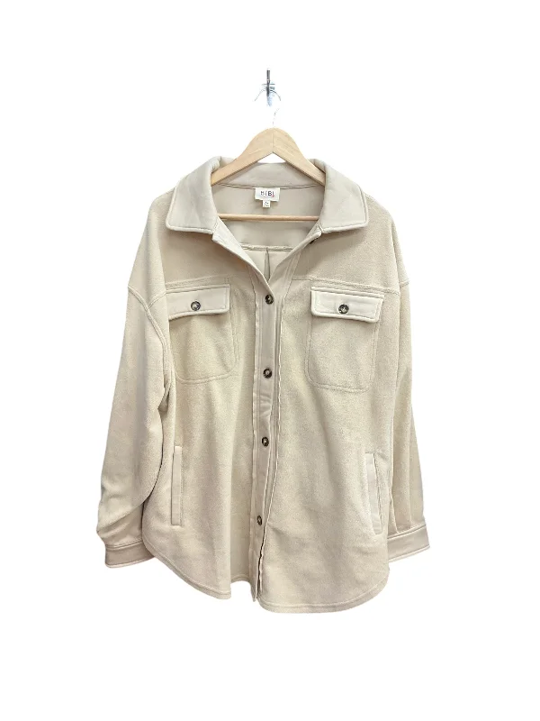 Jacket Shirt By Bibi In Tan, Size: Xl Anorak Shell Jacket Lightweight Jacket