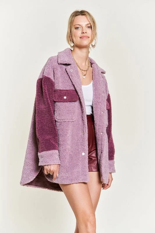 Jade By Jane Colorblock sherpa jacket Jersey Jacket Tulle Jacket Batik Jacket