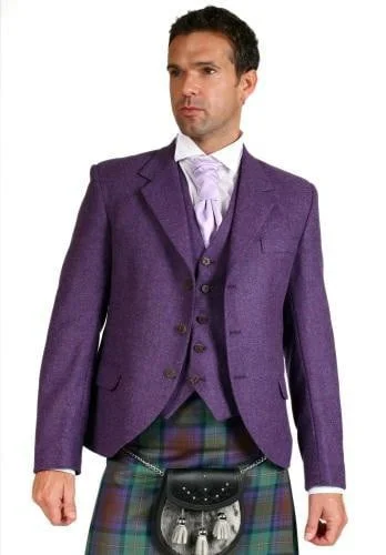 Prestige 3 Button Tweed Day Jacket and 5 Button Waistcoat - Made to Order Boat Neck Shawl Collar Notched Collar