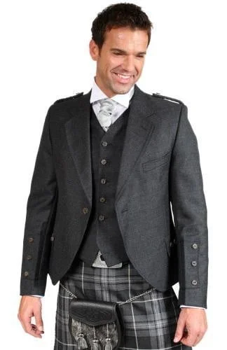 Luxury Crail Tweed Kilt Jacket & 5 Button Waistcoat, Made to Order Nylon Jacket Polyester Jacket Spandex Jacket