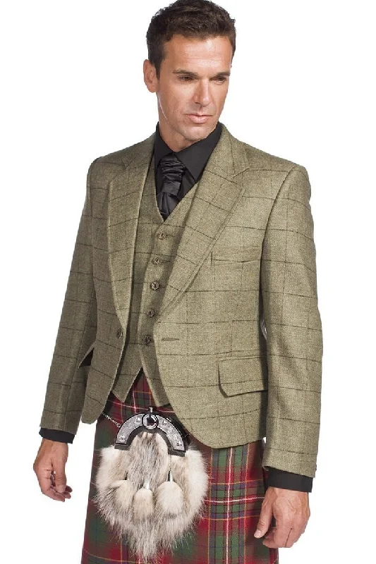 Luxury Estate Tweed Kilt Jacket with 5 Button Waistcoat Made to Order Plaid Jacket Tartan Jacket Houndstooth Jacket