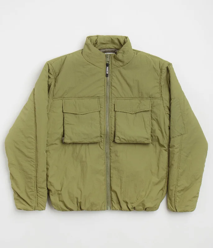 Parlez Mako Jacket - Olive Green Front Pockets Side Pockets Patch Pockets