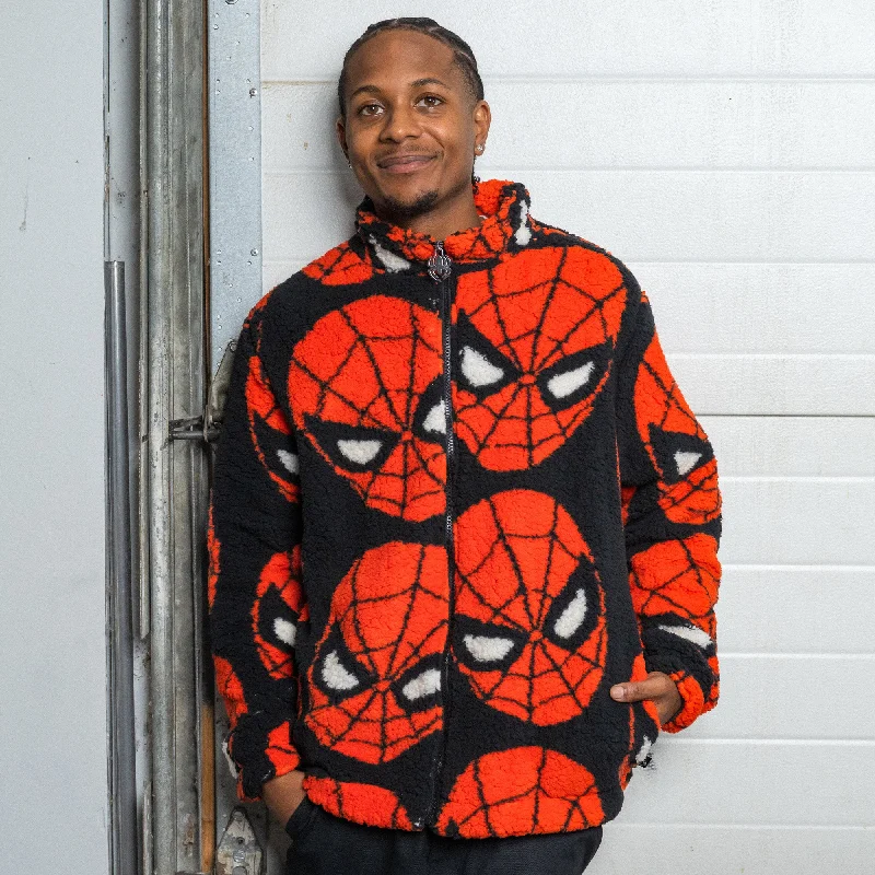 Spider-Man Sherpa Jacket Herringbone Jacket Checkered Jacket Solid Jacket