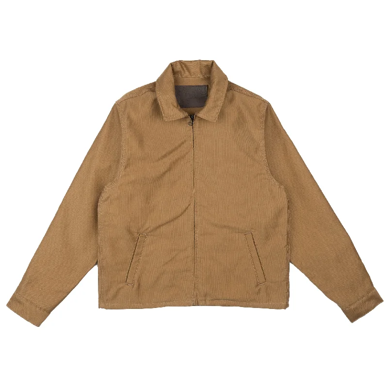 Zip Jacket - Brushed Jungle Cloth - Tan Mesh Jacket Canvas Jacket Denim Jacket