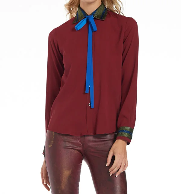 Gustavia Lurex Blouse Textured Cotton Blouse