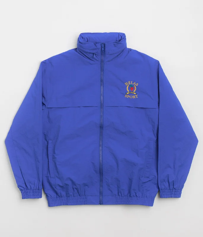 Helas Helas Sport Tracksuit Jacket - Blue Welt Pockets Slit Pockets Flap Pockets