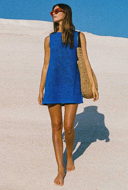 Poolside Mini Dress In Cobalt Trendy Lace Mini Dress