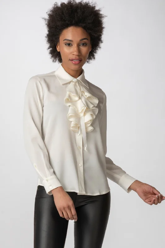 Ruffle Blouse Stretchy Fitted Blouse