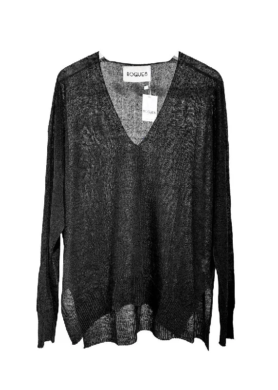 Aie Black Sweater Elegant Classic Vintage
