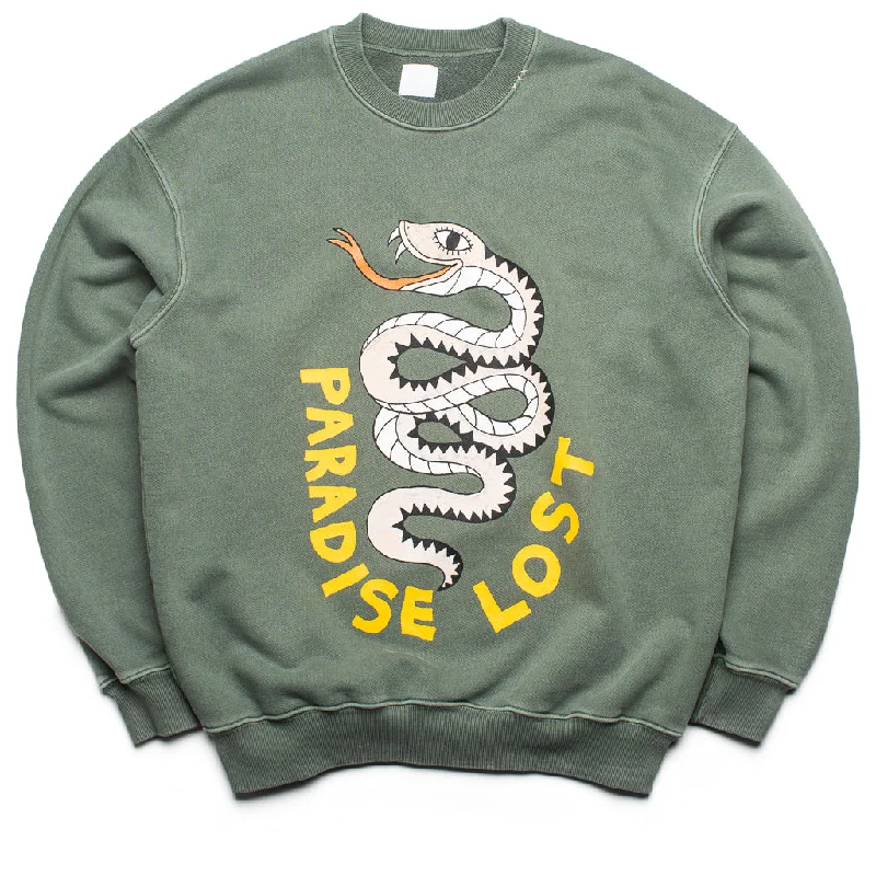 Alchemist Snake Sweater - Defender Green Jersey Fabric Tulle Fabric Batik Fabric