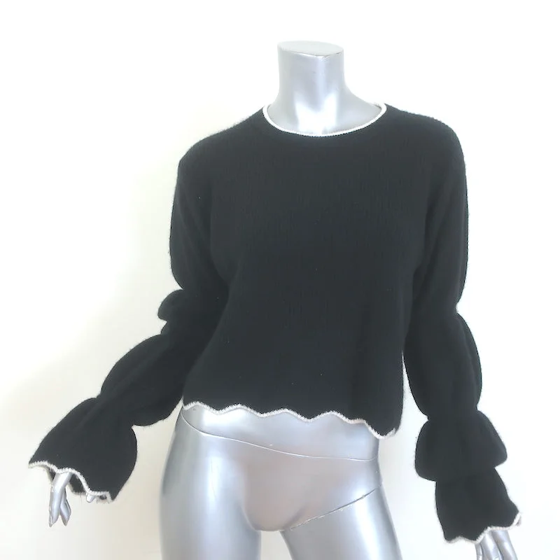Alice + Olivia Foss Puff Sleeve Sweater Black Cashmere-Blend Size Extra Small Anti-Pilling Anti-Shrink Durable Alice + Olivia Foss Puff Sleeve Sweater Black Cashmere-Blend Size Extra Small Anti-Pilling Anti-Shrink Durable