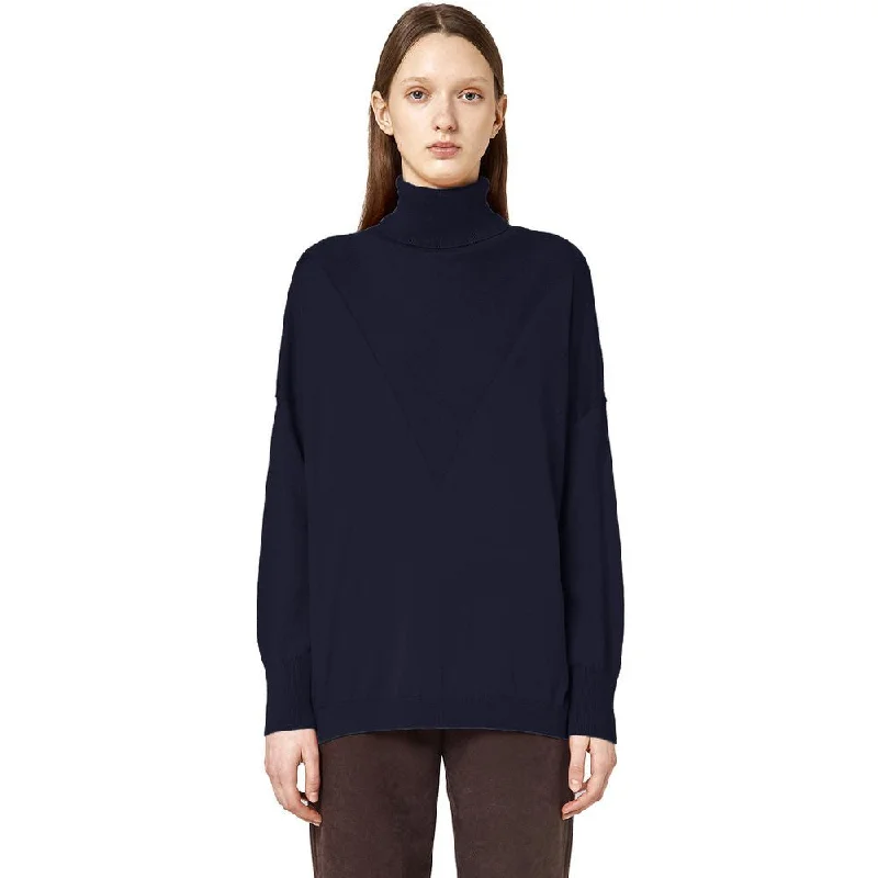 Alpha Studio Blue Silk Sweater Sequined Glittery Shiny