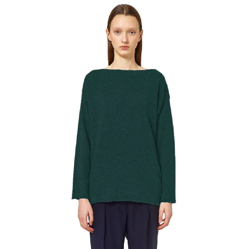 Alpha Studio Green Silk Sweater Polka Dot Checkered Tartan