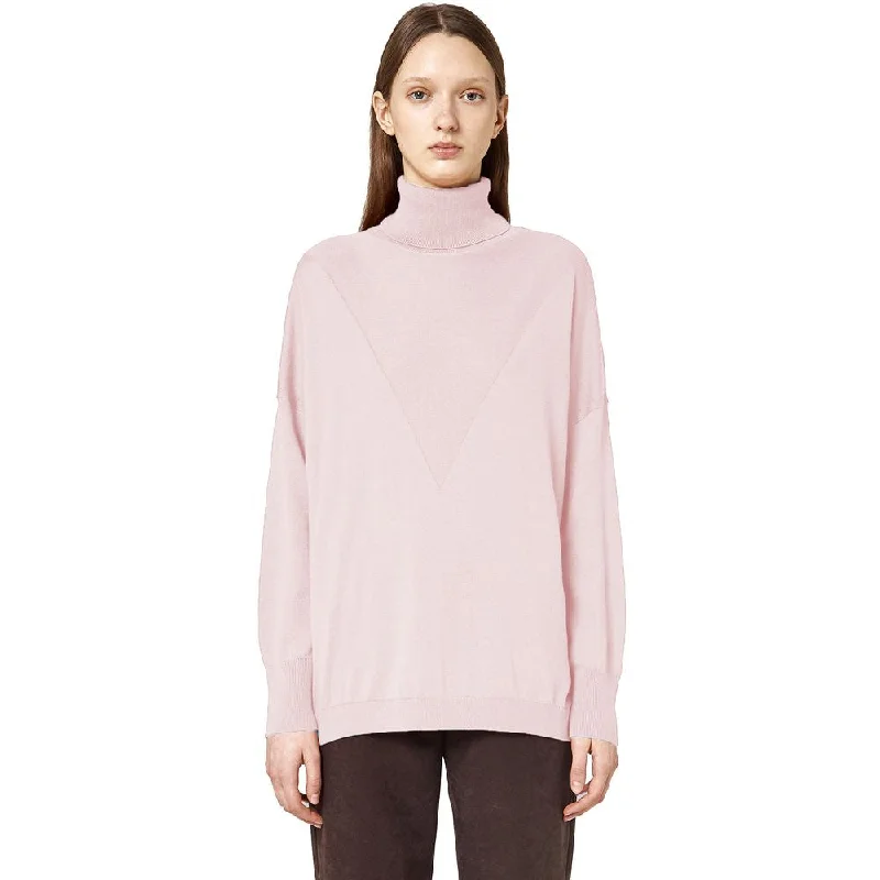 Alpha Studio Pink Silk Sweater Toggled Drawstring Belted