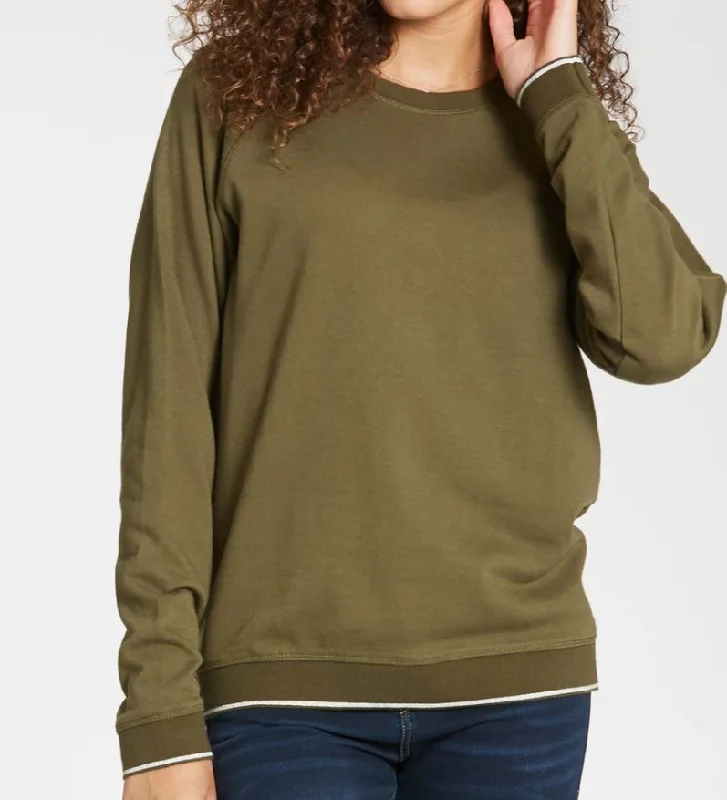 Anabel Cross Dye Lurex Rib Sweatshirt Hoodie with Ribbed Cuffs Snug Fit Comfort