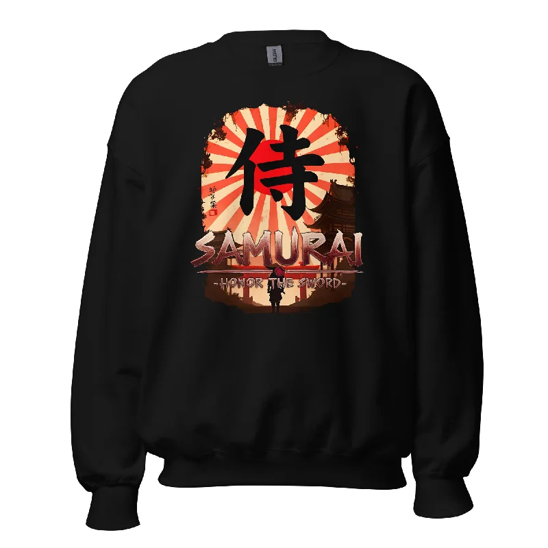 Anime Samurai Warrior Honor The Sword Sweatshirt Long Sleeve Pullover Sweater Hoodie with Reflective Safety Nightwear Anime Samurai Warrior Honor The Sword Sweatshirt Long Sleeve Pullover Sweater Hoodie with Reflective Safety Nightwear