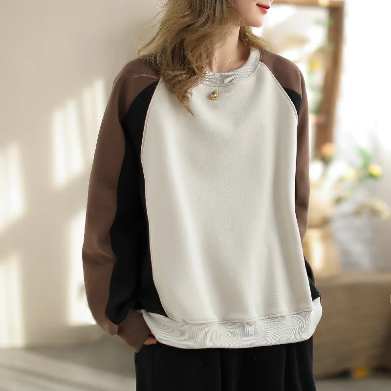 Autumn Winter Color Matching Fashion Casual Sweater Mesh Blend Leather Blend Suede Blend Autumn Winter Color Matching Fashion Casual Sweater Mesh Blend Leather Blend Suede Blend