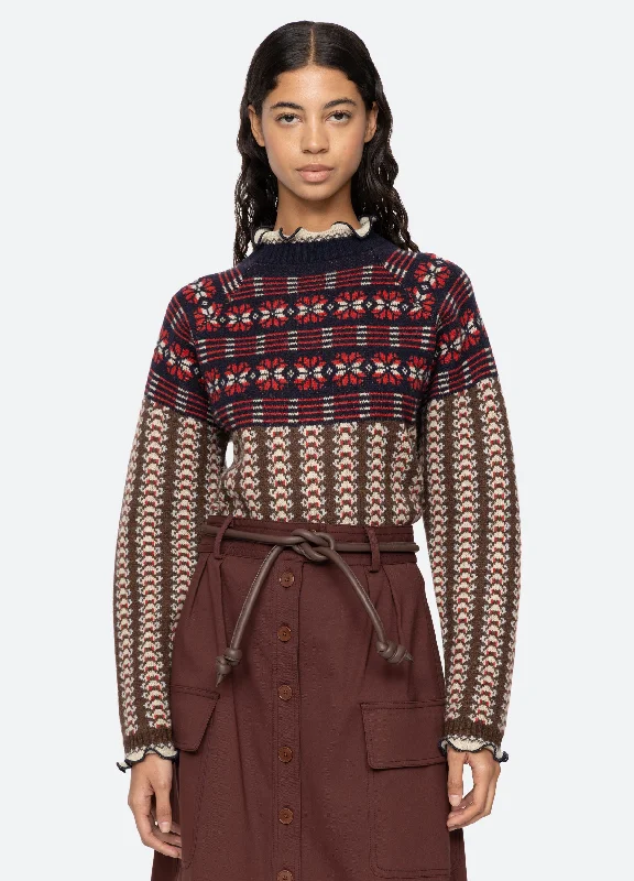 Ayla Sweater Mesh Blend Leather Blend Suede Blend