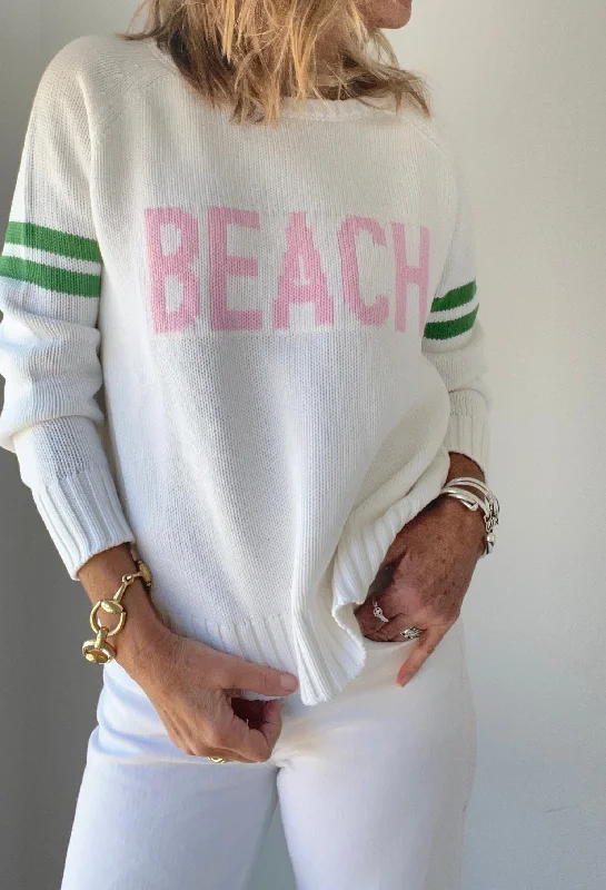 BEACH Chunky Campus Sweater Glossy Satin Silk