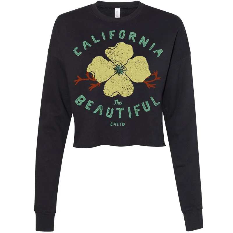 Cali Beautiful Cropped Sweater Chenille Blend Fleece Blend Nylon Blend