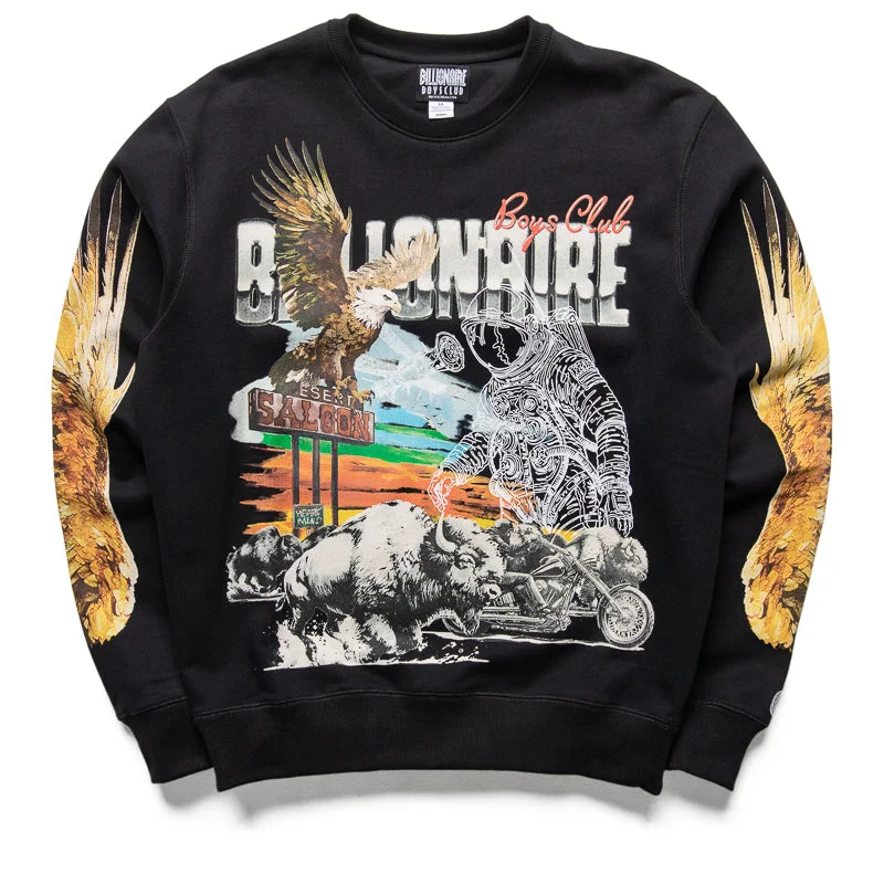 Billionaire Boys Club Desert Eagle Sweatshirt - Black Hoodie with Longline Fit Extended Stylish
