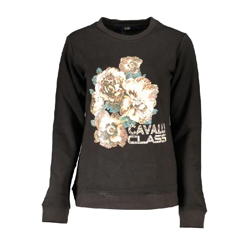 Black Cotton Sweater Zippered Buttoned Snapped