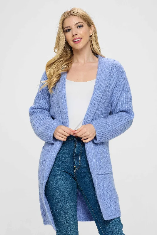 Perfect Blue Shrug Design Hoodie Pullover Hoodie with Longline Fit Extended Stylish