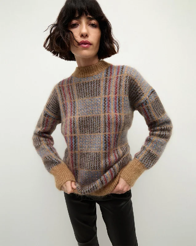 Bristol Plaid Sweater Stretchy Elastic Breathable