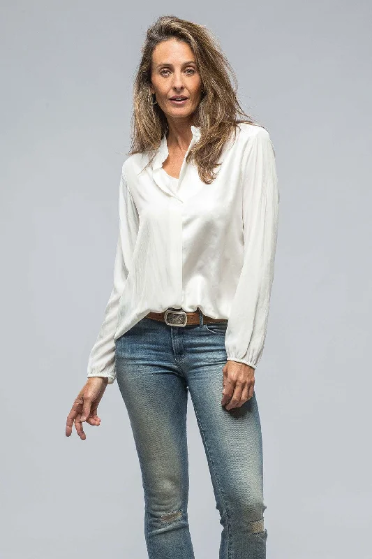 Caspian V-Neck Blouse Classic Minimalist Blouse