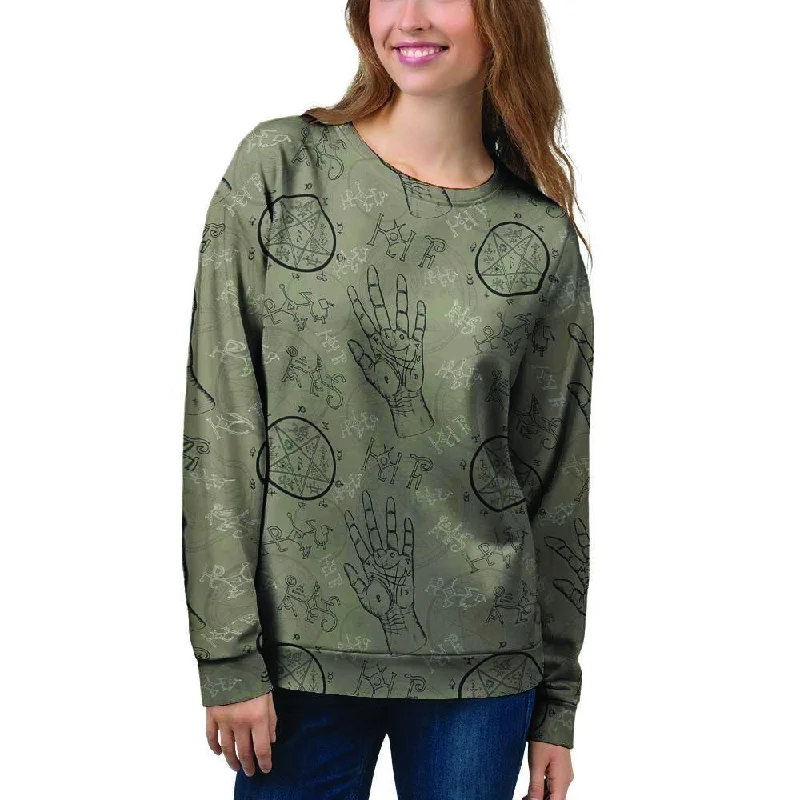 Chiromancy Gothic Witch Women's Sweatshirt Hoodie with Reflective Safety Nightwear