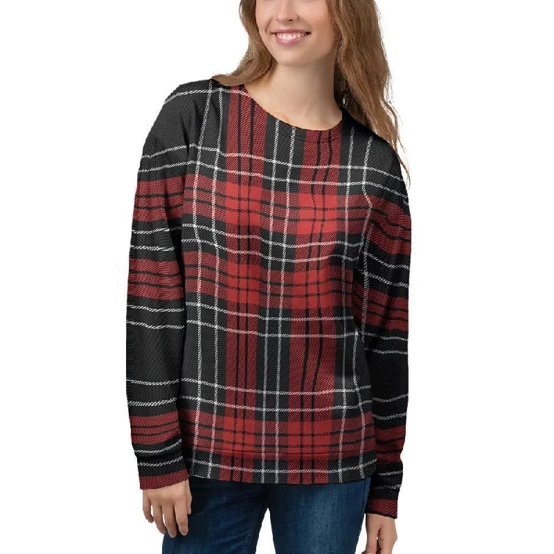 Christmas Red Plaid Scottish Women's Sweatshirt Hoodie with Pattern Geometric Abstract Christmas Red Plaid Scottish Women's Sweatshirt Hoodie with Pattern Geometric Abstract