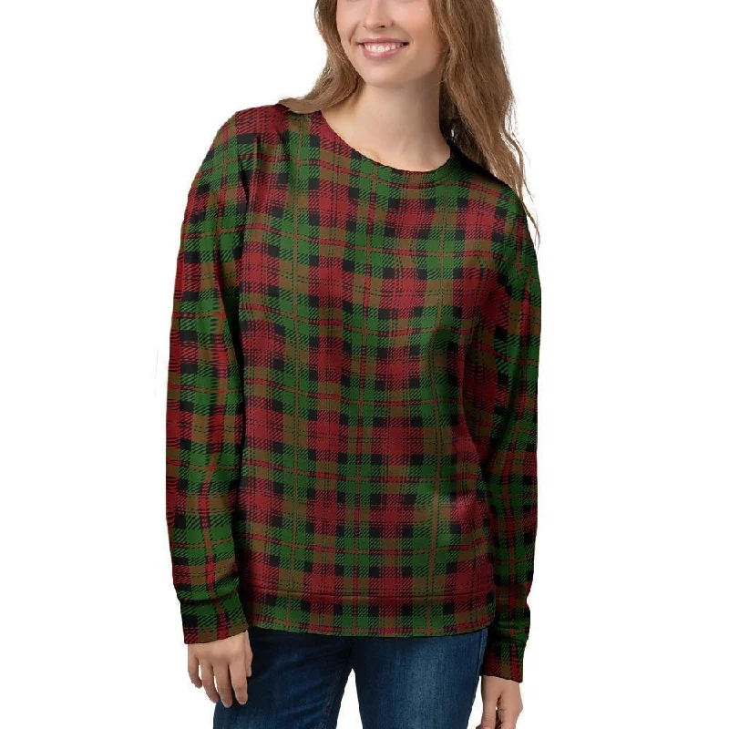 Christmas Tartan Red Plaid Women's Sweatshirt Hoodie with Ribbed Hem Stretchable Secure Christmas Tartan Red Plaid Women's Sweatshirt Hoodie with Ribbed Hem Stretchable Secure