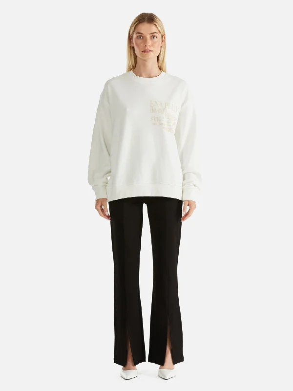 CITY LOGO SWEATSHIRT Hoodie with Ribbed Hem Stretchable Secure