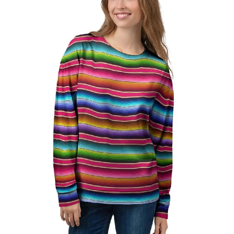 Coloful Mexican Baja Women's Sweatshirt Hoodie Crop Top Short Trendy