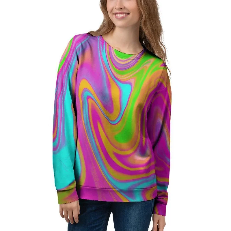 Colorful Abstract Paint Women's Sweatshirt Cotton Hoodie Fleece Lining Warmth