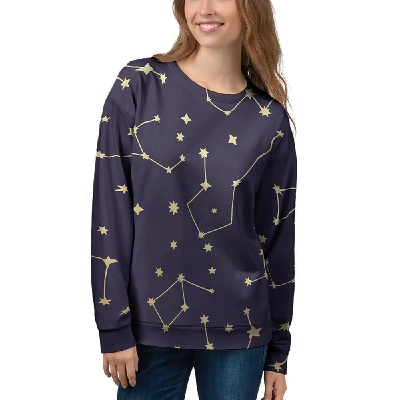 Constellation Galaxy Space Women's Sweatshirt Hoodie with Earth Tones Natural Calm