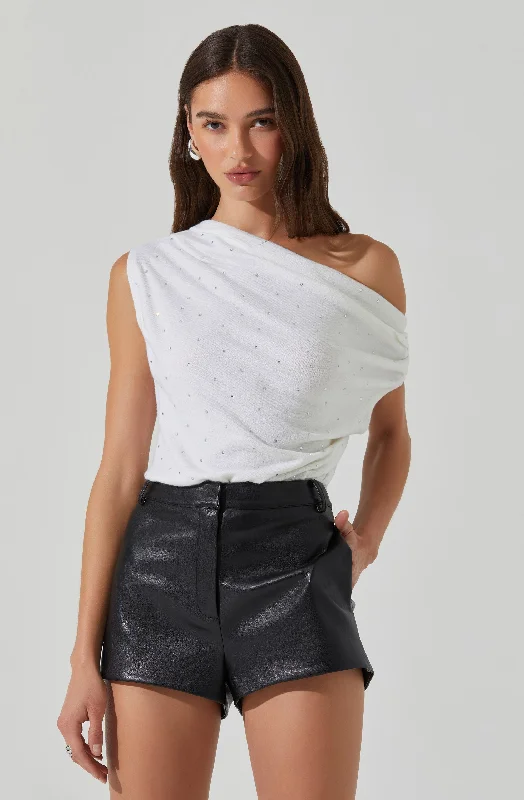 Devin Embellished Off Shoulder Sweater Fitted Slim Tailored