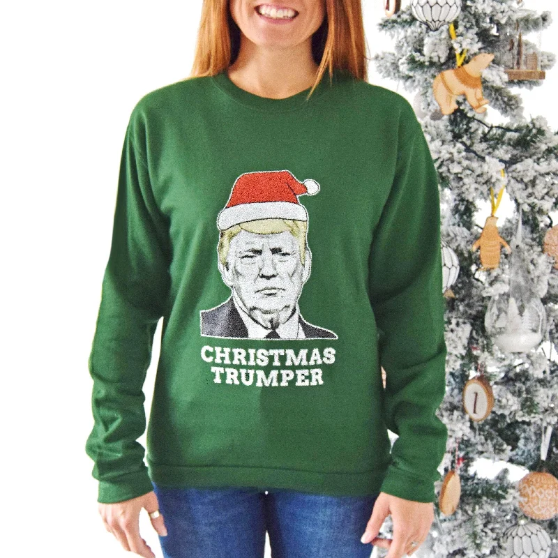 Unisex Donald Trump Christmas Jumper Satin Blend Silk Blend Wool Blend