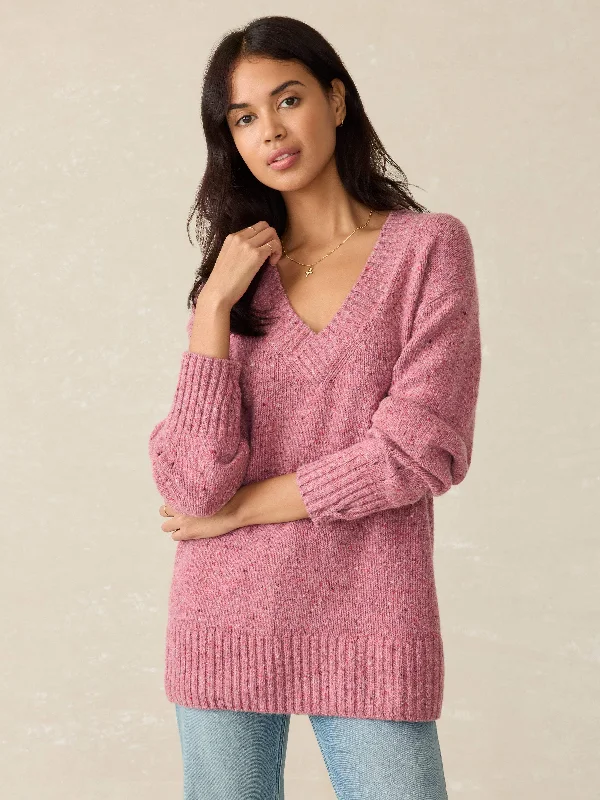Driftwood Donegal Sweater - Berry Shake Toggled Drawstring Belted