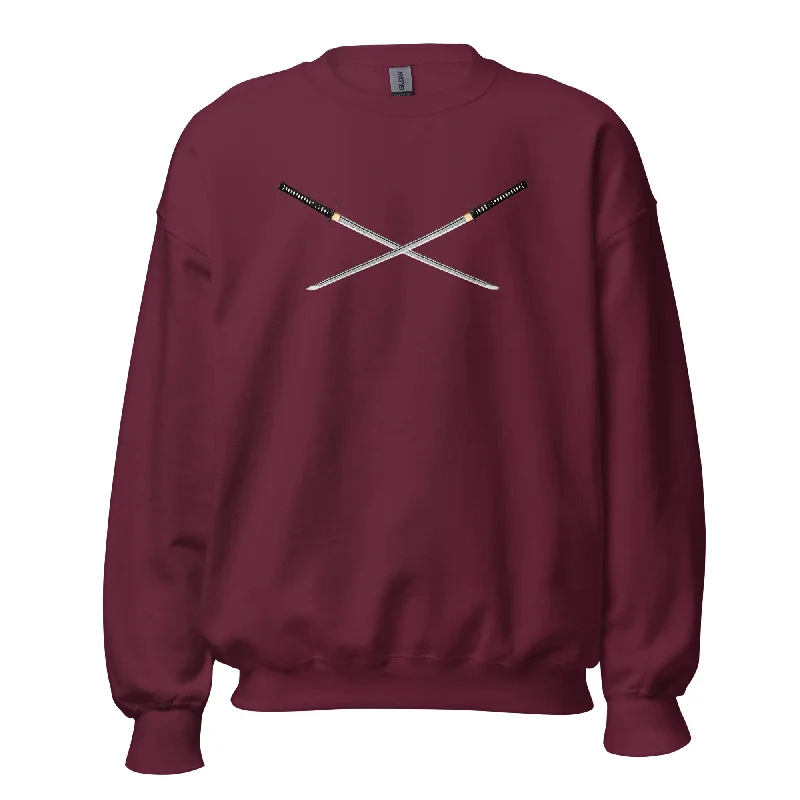 Dual Samurai Swords Anime Warrior Sweatshirt Long Sleeve Pullover Sweater Hoodie Dress Longline Feminine Dual Samurai Swords Anime Warrior Sweatshirt Long Sleeve Pullover Sweater Hoodie Dress Longline Feminine