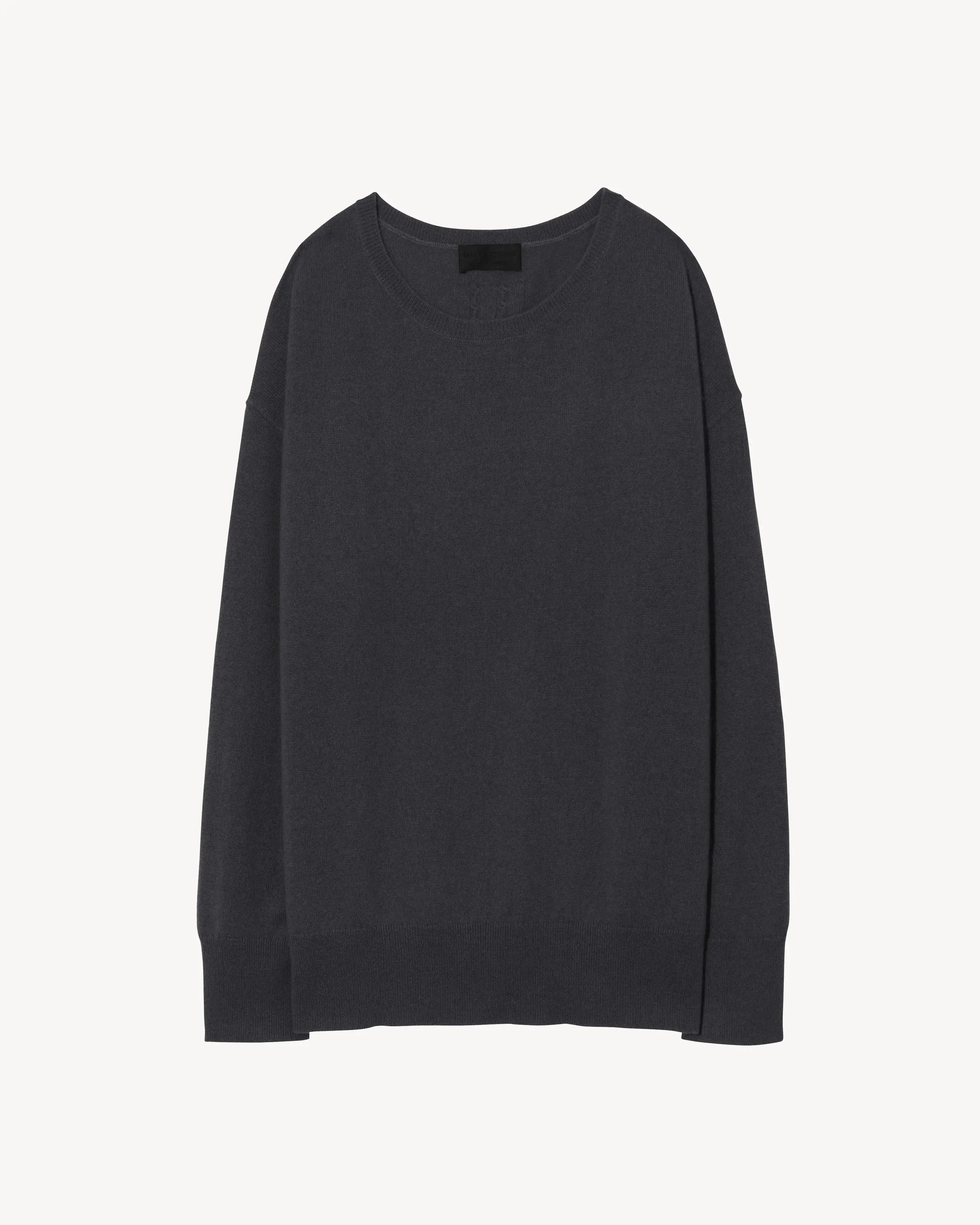 Nili Lotan - Ex-Boyfriend Sweater in Charcoal High Neck Crew Neck V-Neck