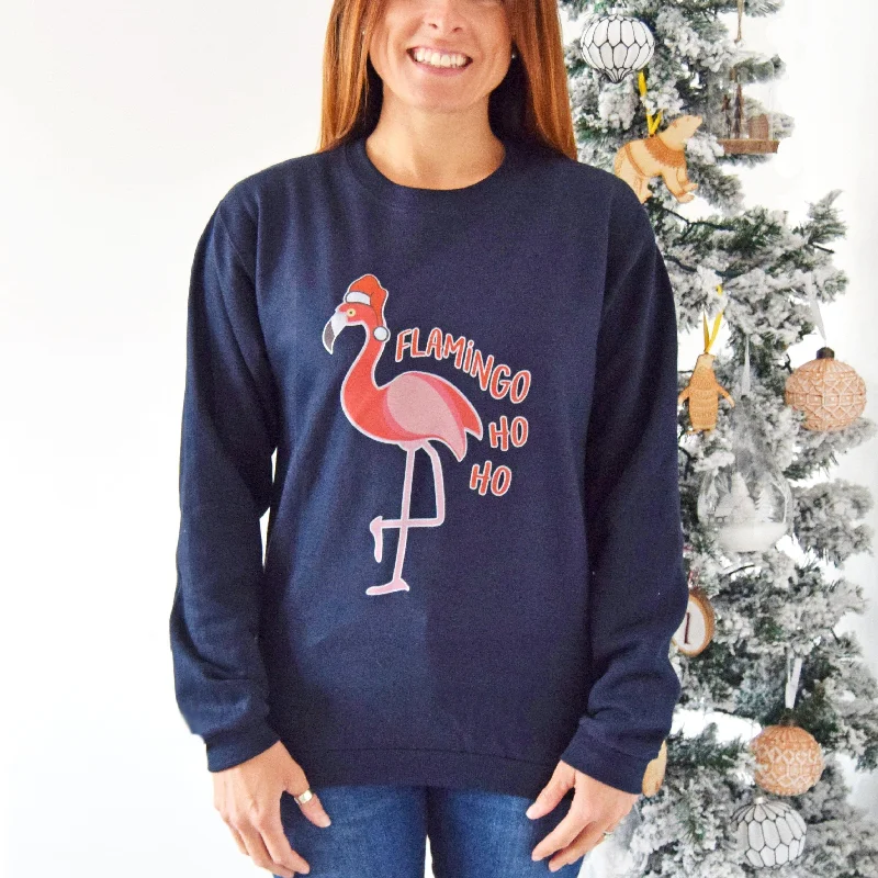 Flamingo Christmas Jumper Tailored Straight A-Line