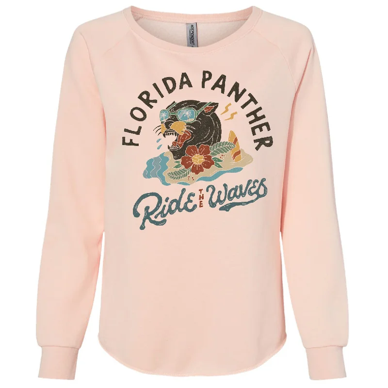 Florida Panther Crewneck Sweatshirt Hoodie with Sequins Glamorous Eye-catching