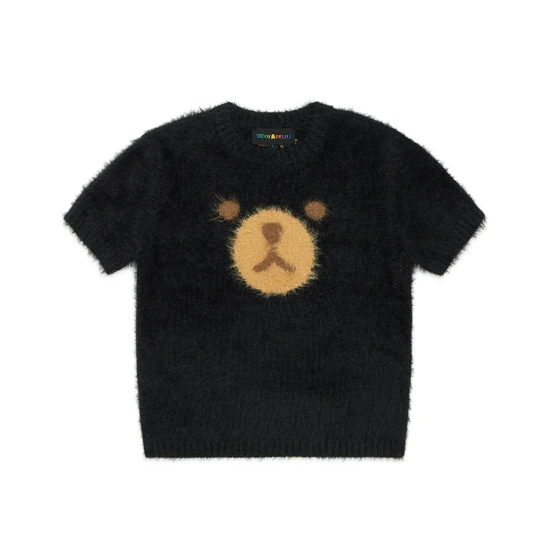 Fluffy Bear Sweater Silk Blend Satin Velvet