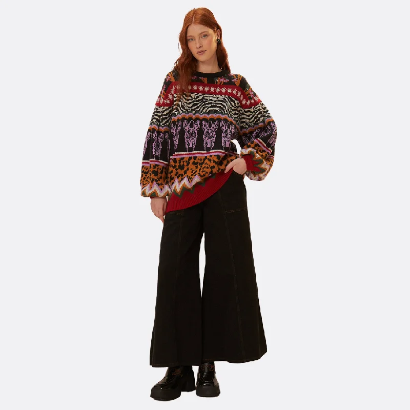 Zebra Ainika Knit Sweater Polka Dot Checkered Tartan