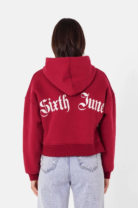 Sweatshirt capuche logo gothique Rouge bordeaux Hoodie with Hem Applique Textured Unique Sweatshirt capuche logo gothique Rouge bordeaux Hoodie with Hem Applique Textured Unique