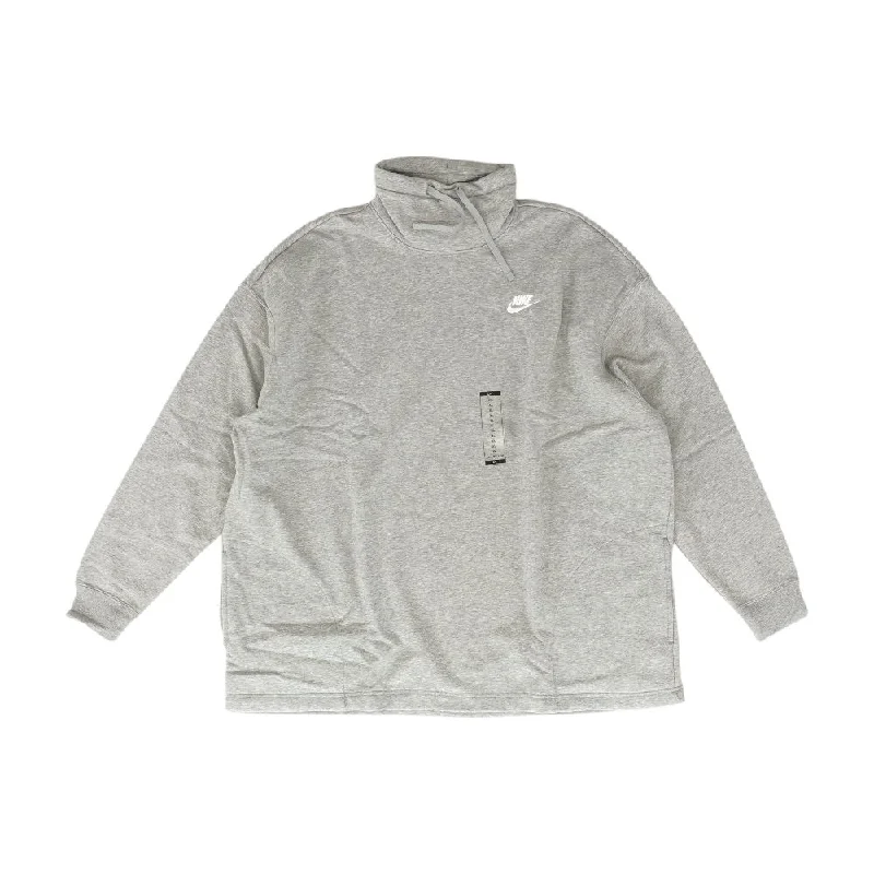 Gray Solid Sweatshirt Hoodie with Toggle Buttons Decorative Unique